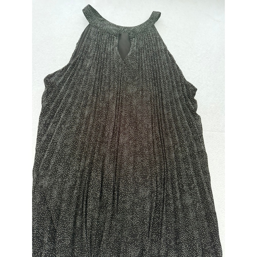 THML Black Polka Dot Pleated Halter Mini Dress Small Missing Button - Picture 10 of 10